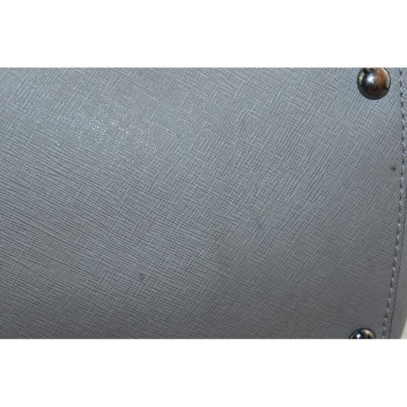 Michael Kors Womens Sandrine Studded Gray Saffiano Leather Satchel Handbag - Picture 11 of 16